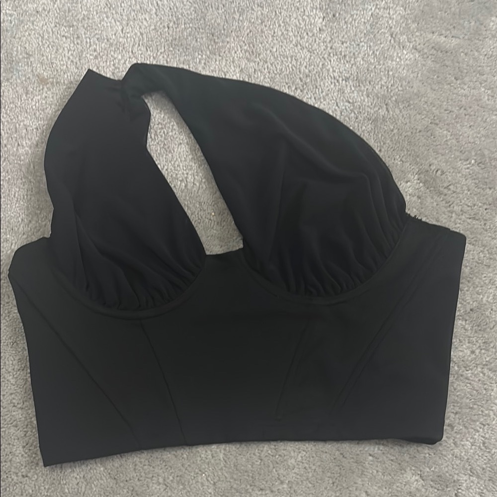 Windsor Black One Shoulder Corset Top
